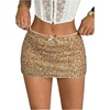image:imageMakeMeChic Womens Sequin Sparkly Shorts Mini Micro Glitter Y2k Party Low Rise SkortGold