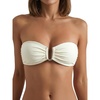 image:imageMakeMeChic Womens Strapless Bandeau Bikini Tops Tie Back Ruched Bathing Suit Summer TopsApricot