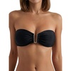 image:imageMakeMeChic Womens Strapless Bandeau Bikini Tops Tie Back Ruched Bathing Suit Summer TopsBlack