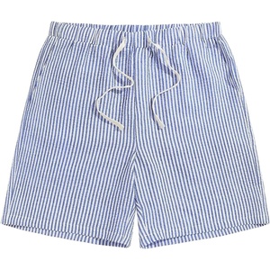 image:imageMakeMeChic Mens Striped Drawstring Shorts Wide Leg Summer Casual Shorts with PocketsBlue and White