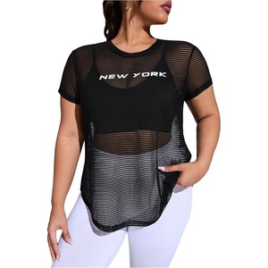 image:imageMakeMeChic Womens Plus Size Concert Outfits Fishnet Tops Black Rhinestone Mesh Short Sleeve Festival TopsBlack and White
