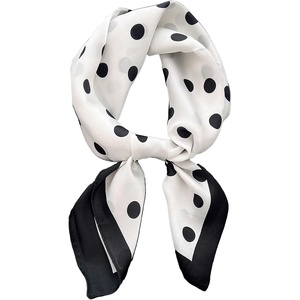 image:imageMakeMeChic Womens Vintage Polka Dots Head Scarf Bandana Hair Scarf Square Scarves Hair Bands HeadbandWhite