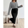 image:imageMakeMeChic Womens Maternity 2 Piece Outfits Sleeveless Long Cami Dress and Crop Tops SetBlack and White