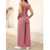 image:imageMakeMeChic Womens Maternity Overalls Summer Gingham Sleeveless Wide Leg Y2K Pregnancy JumpsuitsRed