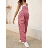 image:imageMakeMeChic Womens Maternity Overalls Summer Gingham Sleeveless Wide Leg Y2K Pregnancy JumpsuitsRed