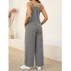 image:imageMakeMeChic Womens Maternity Overalls Summer Gingham Sleeveless Wide Leg Y2K Pregnancy JumpsuitsWhite and Black