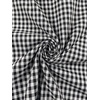 image:imageMakeMeChic Womens Maternity Overalls Summer Gingham Sleeveless Wide Leg Y2K Pregnancy JumpsuitsWhite and Black