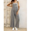 image:imageMakeMeChic Womens Maternity Overalls Summer Gingham Sleeveless Wide Leg Y2K Pregnancy JumpsuitsWhite and Black