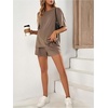 image:imageMakeMeChic Womens Maternity Sets 2 Piece Short Sleeve Crewneck T Shirts and Shorts Casual Maternity OutfitsBrown