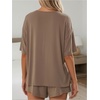 image:imageMakeMeChic Womens Maternity Sets 2 Piece Short Sleeve Crewneck T Shirts and Shorts Casual Maternity OutfitsBrown