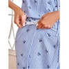 image:imageMakeMeChic Womens Maternity Summer 2 Piece Outfits Pregnancy Boho Vacation Striped Bow Top and Pants SetBlue and White