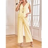 image:imageMakeMeChic Womens Maternity Summer 2 Piece Outfits Pregnancy Boho Vacation Striped Bow Top and Pants SetLight Yellow
