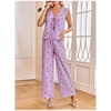 image:imageMakeMeChic Womens Maternity Summer 2 Piece Outfits Pregnancy Boho Vacation Striped Bow Top and Pants SetPurple