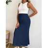 image:imageMakeMeChic Womens Maternity Summer Two Piece Set Sleeveless Tank Tops and Midi Skirt Rib Knit Casual OutfitRoyal Blue