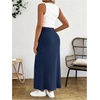image:imageMakeMeChic Womens Maternity Summer Two Piece Set Sleeveless Tank Tops and Midi Skirt Rib Knit Casual OutfitRoyal Blue