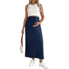 image:imageMakeMeChic Womens Maternity Summer Two Piece Set Sleeveless Tank Tops and Midi Skirt Rib Knit Casual OutfitRoyal Blue
