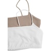 image:imageMakeMeChic Women Square Neck Wireless Crop Bra  Spaghetti Straps WireFree Stretch Fabric Sports Bra Crop Top Soft Light Bra For Yoga Gym Daily Casual Workout WearBlakcKhaki
