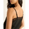 image:imageMakeMeChic Womens Floral Lace Trim Crop Tank Top Spaghetti Strap Sleeveless Ruffle Y2K Cami TopsBlack