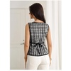 image:imageMakeMeChic Womens Houndstooth Button Down Tank Tops Sleeveless Work Vest WasitcoatBlack and White