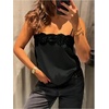 image:imageMakeMeChic Womens Lace Tops Summer Satin Spaghetti Strap Elegant Tank TopsBlack