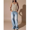 image:imageMakeMeChic Womens Sequin Babydoll Tank Top  Peplum Flowy Spaghetti Strap Y2K Cute Cami Going OutApricot