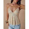 image:imageMakeMeChic Womens Sequin Babydoll Tank Top  Peplum Flowy Spaghetti Strap Y2K Cute Cami Going OutApricot