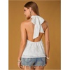 image:imageMakeMeChic Womens Backless Halter Tops Going Out Sheer Top  Tie Back Top Sheer Top Going Out Tops Halter Tops Tank Top Vacation Outfits Date Night OutfitWhite