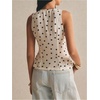 image:imageMakeMeChic Womens Cut Out Striped Tank Tops Crew Neck Zipper Sleeveless Dressy ShirtWhite and Black