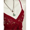 image:imageMakeMeChic Womens Mesh Sequin V Neck Camisole Lace Sparkly Fitted Y2k Party TopsBurgundy
