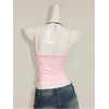 image:imageMakeMeChic Womens Mesh Sequin V Neck Camisole Lace Sparkly Fitted Y2k Party TopsPink