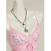 image:imageMakeMeChic Womens Mesh Sequin V Neck Camisole Lace Sparkly Fitted Y2k Party TopsPink