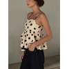 image:imageMakeMeChic Womens Polka Dots Camisole Top Ruffle Layered Y2k Sleeveless Summer Crop Tank TopsApricot