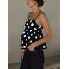 image:imageMakeMeChic Womens Polka Dots Camisole Top Ruffle Layered Y2k Sleeveless Summer Crop Tank TopsBlack