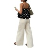 image:imageMakeMeChic Womens Polka Dots Camisole Top Ruffle Layered Y2k Sleeveless Summer Crop Tank TopsBlack