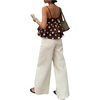 image:imageMakeMeChic Womens Polka Dots Camisole Top Ruffle Layered Y2k Sleeveless Summer Crop Tank TopsBrown