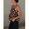 image:imageMakeMeChic Womens Polka Dots Camisole Top Ruffle Layered Y2k Sleeveless Summer Crop Tank TopsBrown