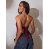 image:imageMakeMeChic Womens Sequin Tube Top Fringe Y2K Tassel Mesh Sheer Rave Sparkly Party Tops Concert OutfitsRed