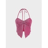 image:imageMakeMeChic Womens Sparkly Halter Tops Asymmetrical Ruched Split Party Night Out TopPink
