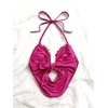 image:imageMakeMeChic Womens Summer Sequin Halter Crop Tank Top Y2k Sparkly Draped Backless Going Out TopsHot Pink