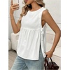 image:imageMakeMeChic Womens Tie Side Tank Top Sleeveless Peplum Summer Going Out TopsWhite