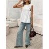 image:imageMakeMeChic Womens Tie Side Tank Top Sleeveless Peplum Summer Going Out TopsWhite