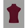 image:imageMakeMeChic Womens Turtleneck Sweater Vest Mock Neck Cap Sleeve Summer Knit Tops Pullover SweatersBurgundy