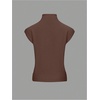 image:imageMakeMeChic Womens Turtleneck Sweater Vest Mock Neck Cap Sleeve Summer Knit Tops Pullover SweatersCoffee Brown
