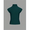 image:imageMakeMeChic Womens Turtleneck Sweater Vest Mock Neck Cap Sleeve Summer Knit Tops Pullover SweatersGreen