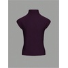 image:imageMakeMeChic Womens Turtleneck Sweater Vest Mock Neck Cap Sleeve Summer Knit Tops Pullover SweatersPurple