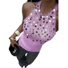 image:imageMakeMeChic Womens Y2K Sequin Halter Tank Top Going Out Sparkly Knit Cami Shirts Summer Sexy Sleeveless TopsMauve Purple