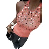 image:imageMakeMeChic Womens Y2K Sequin Halter Tank Top Going Out Sparkly Knit Cami Shirts Summer Sexy Sleeveless TopsPink