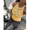 image:imageMakeMeChic Womens Y2K Sequin Halter Tank Top Going Out Sparkly Knit Cami Shirts Summer Sexy Sleeveless TopsYellow
