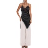 image:imageMakeMeChic Womens Y2K Summer Satin Floral Lace Cami Top Spaghetti Strap Sleeveless Tank TopsBlack