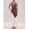 image:imageMakeMeChic Womens Y2K Summer Satin Floral Lace Cami Top Spaghetti Strap Sleeveless Tank TopsMocha Brown